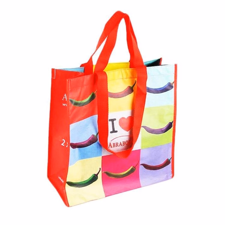 Recycled PET Grocery Tote Bag - 14.5" W x 14.5"H x6.7" D