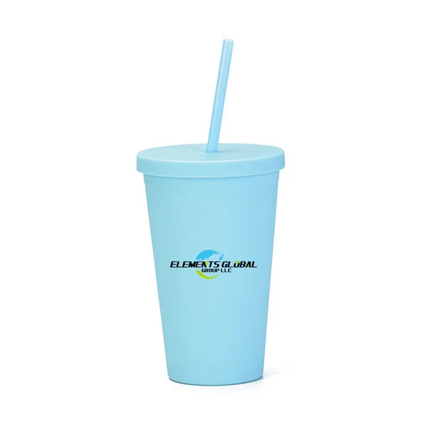 16OZ double-layer plastic straw cup 1