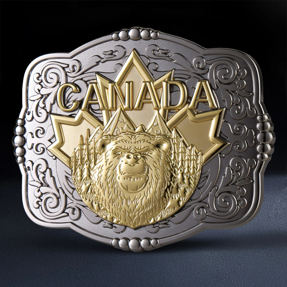 2 " x 3 " Belt Buckle with Two Tone Finish 1