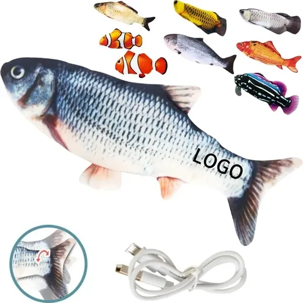 Electric Realistic Plush Wiggle Fish for Kitty Exercise 1