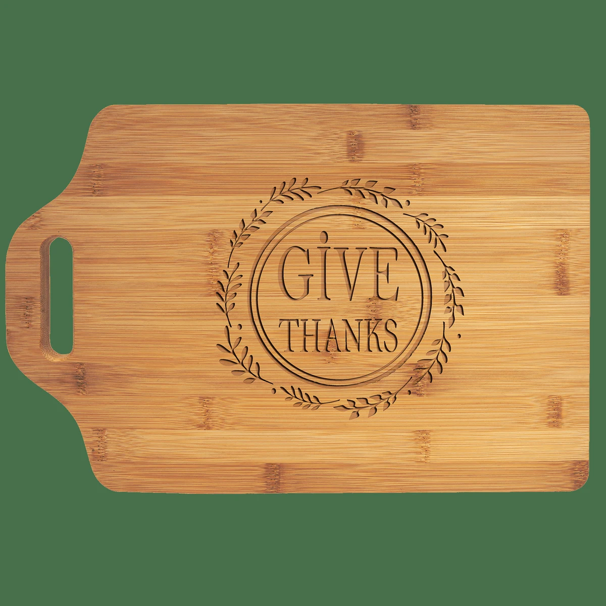 15" x 10 1/4" Bamboo Cutting Board with Handle 1