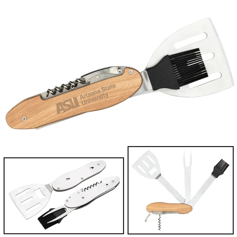 5 Piece BBQ Multi-Tool Spatula Fork Brush 1