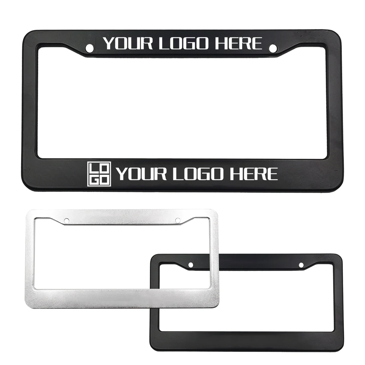 License Plate Frame w/ 2 Holes & Straight Bottom 1