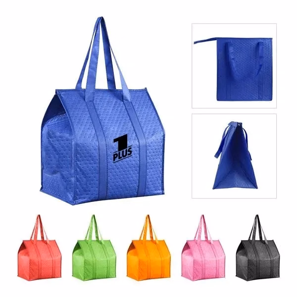 Custom Large Insulated Aluminum Tote Bag With Reinforced Handles — Food Service Promo