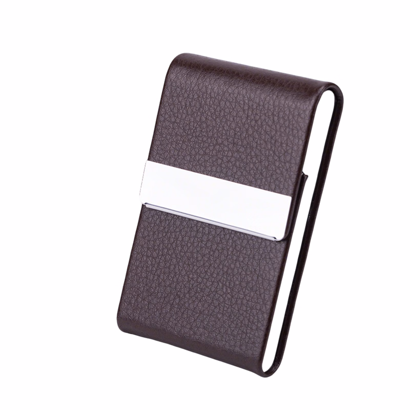 Polyurethane Leather Magnetic Business Card Holder Pocket Size