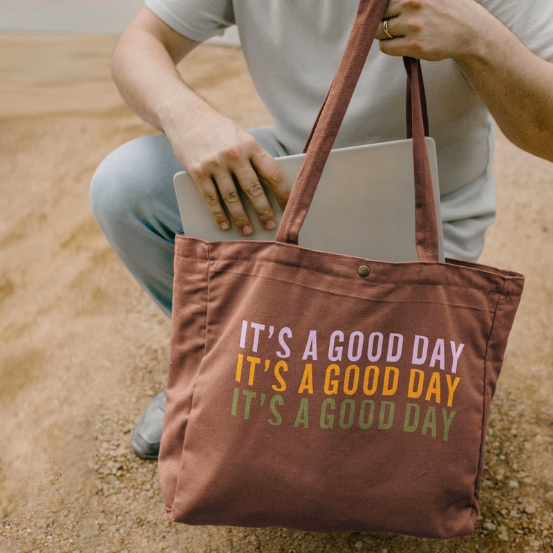 OPEN LAPTOP TOTE - COLORED CANVAS