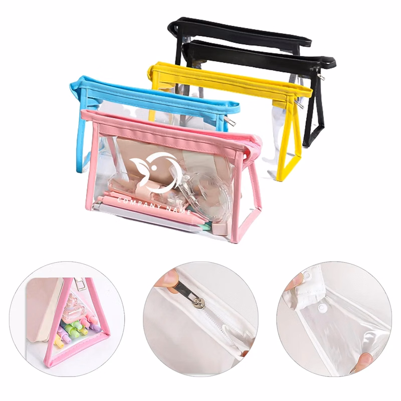 PVC Student Clear Pencil And Toiletry Bag Case