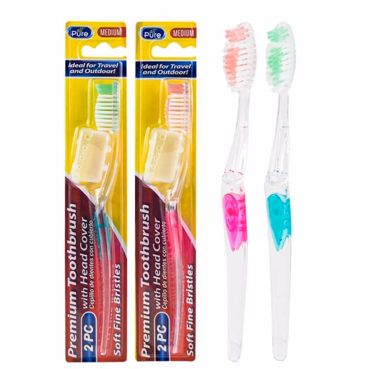 Toothbrushes with Cap - Assorted Colors