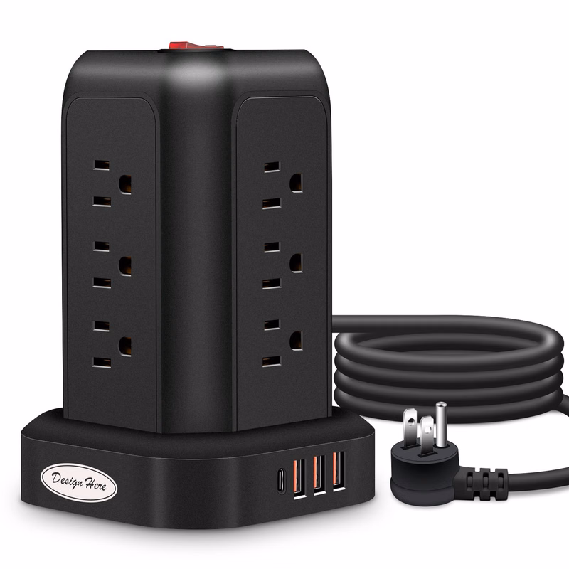 Power Strip with 12 Outlets & 4 USB Ports
