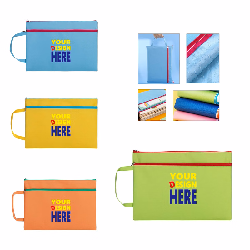 Full Color Waterproof Double Layer Zipper Document Pouch