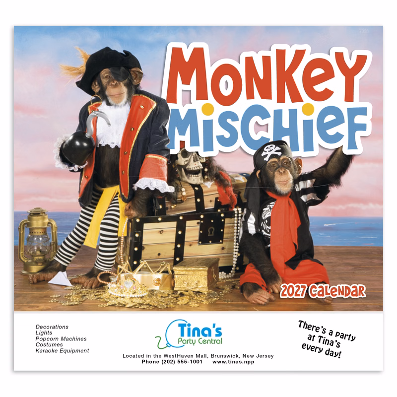 Good Value™ Monkey Mischief - Stapled Calendar