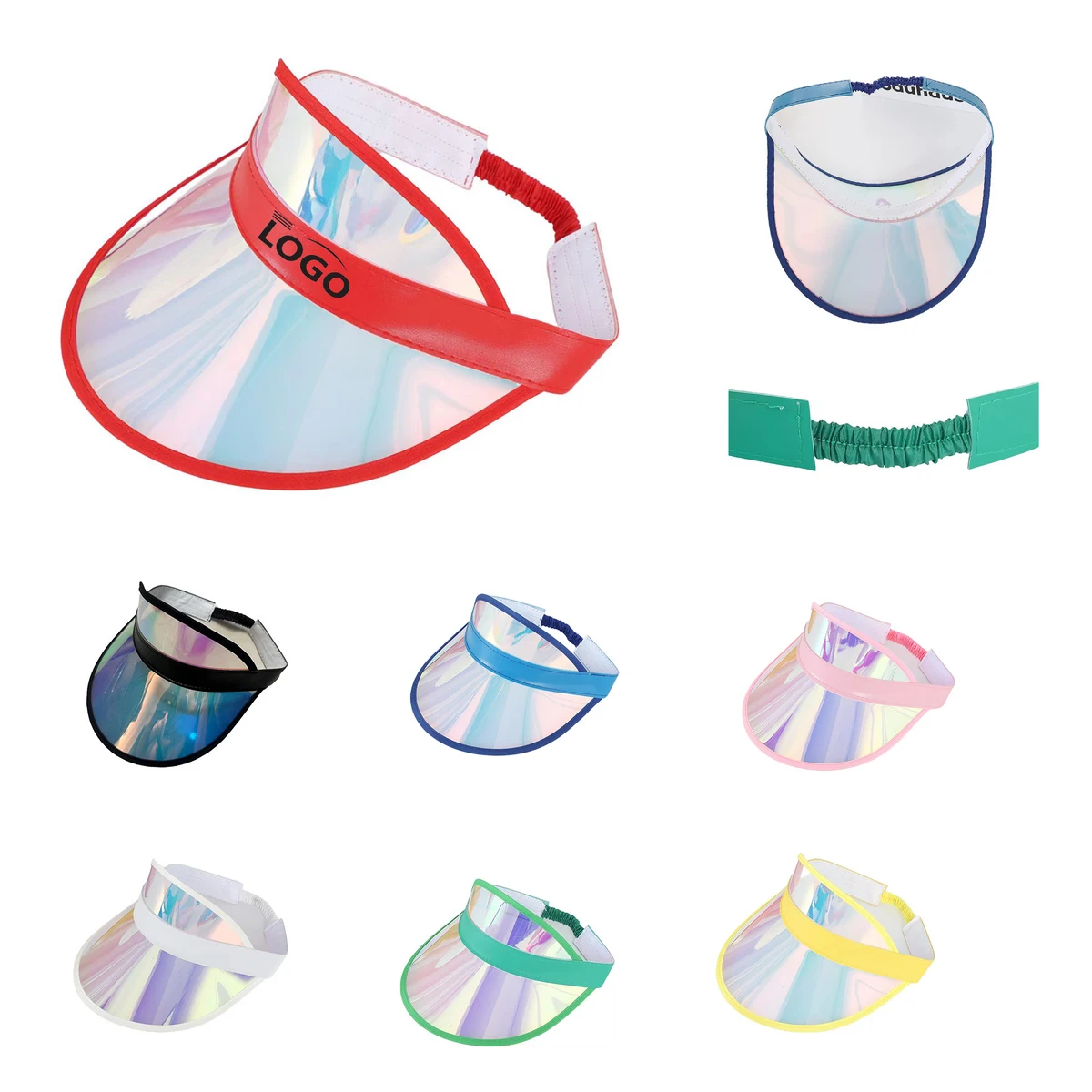 Holographic Clear Visor Hat Beach Travel Sun Cap 1