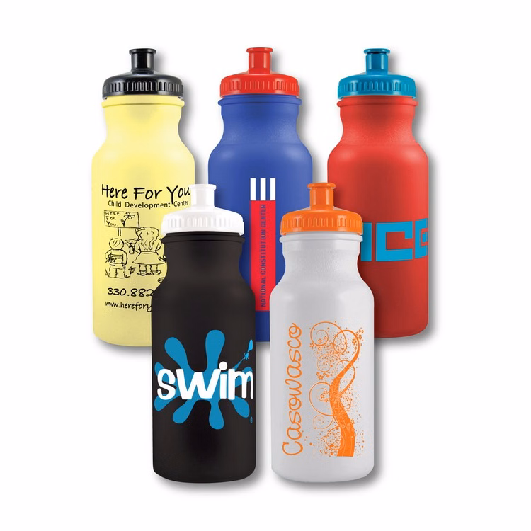 20 Oz. Colored Bike Bottle w/ Push Pull Cap