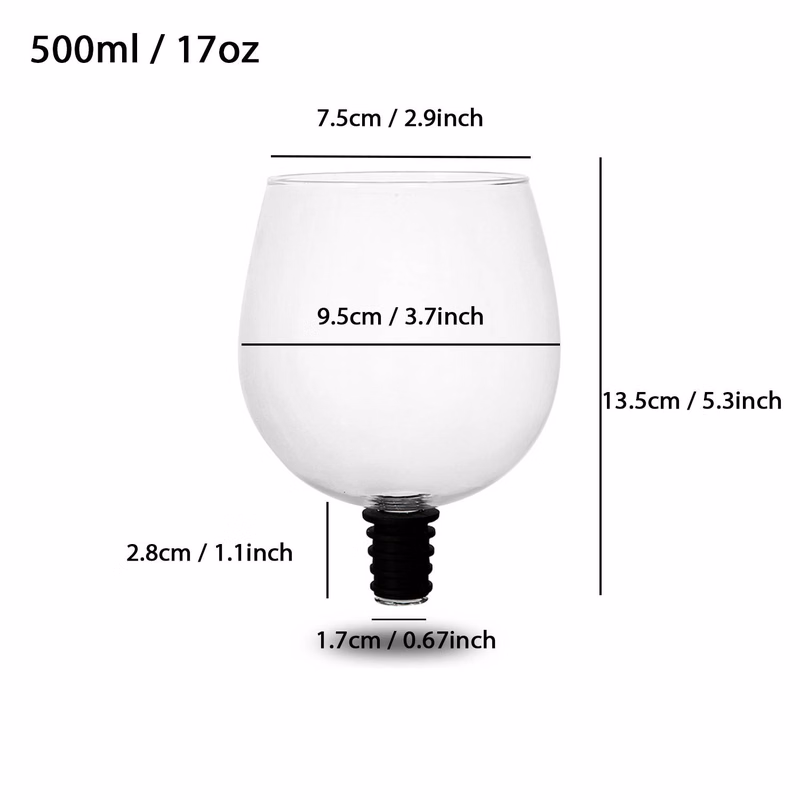17oz Wine Glass Topper Drink Straight from The Bottle