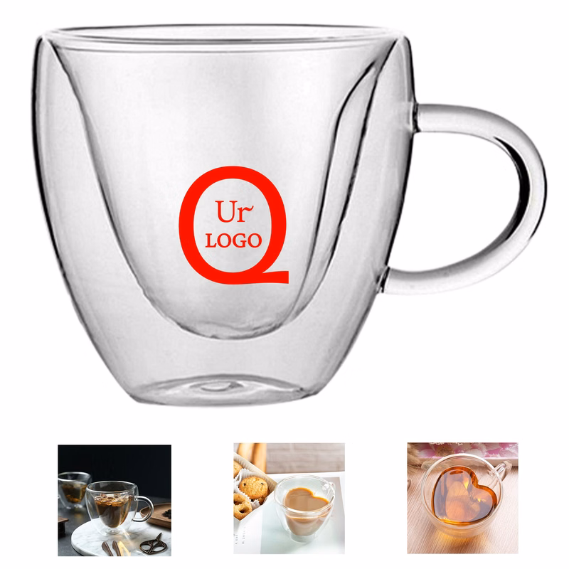 8Oz Heart Shaped Glass Coffee Mug