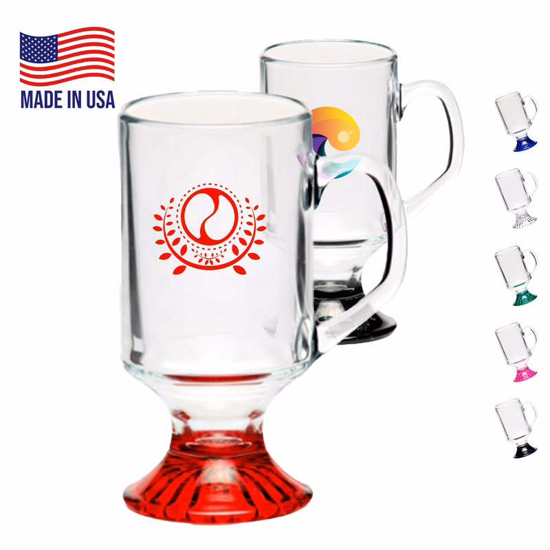 10 oz. USA Made ARC Footed Sports Custom Glass Mug