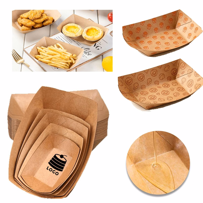 Eco-Friendly Kraft Paper Snack Boat Box