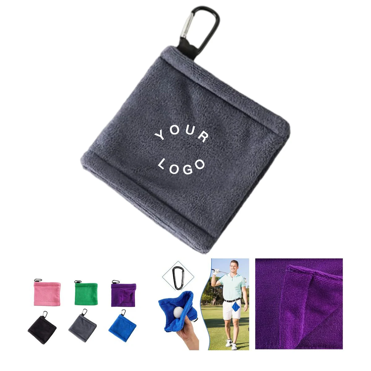 Golf Ball Towel with Wet and Dry Layers 1