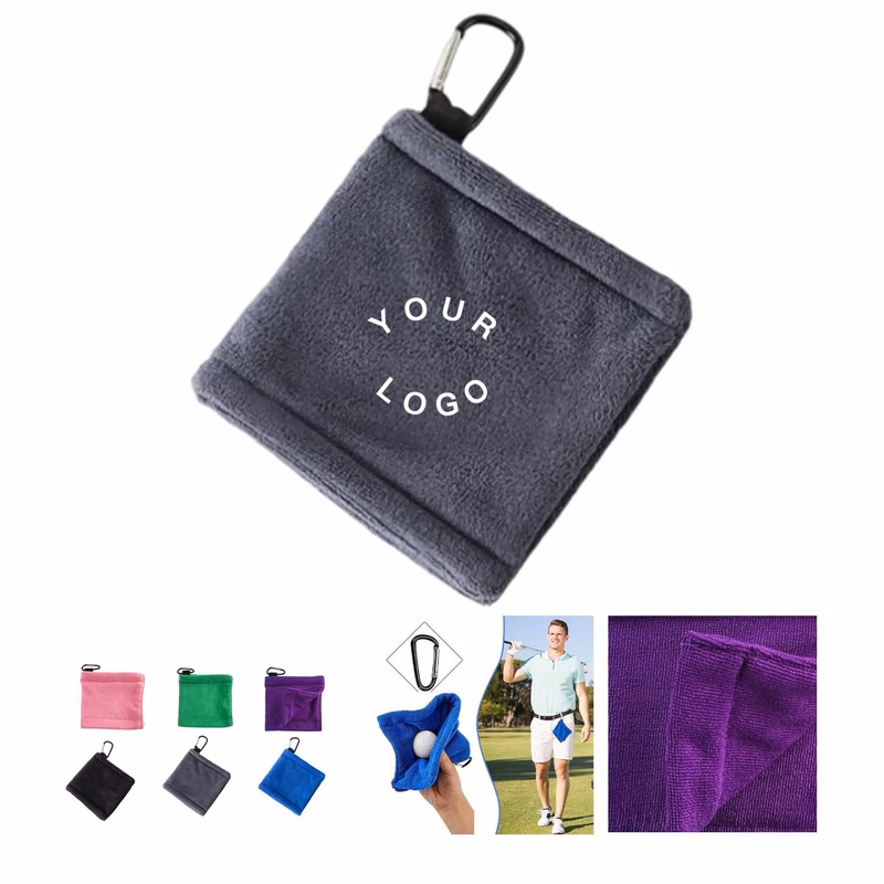 Golf Ball Towel with Wet and Dry Layers