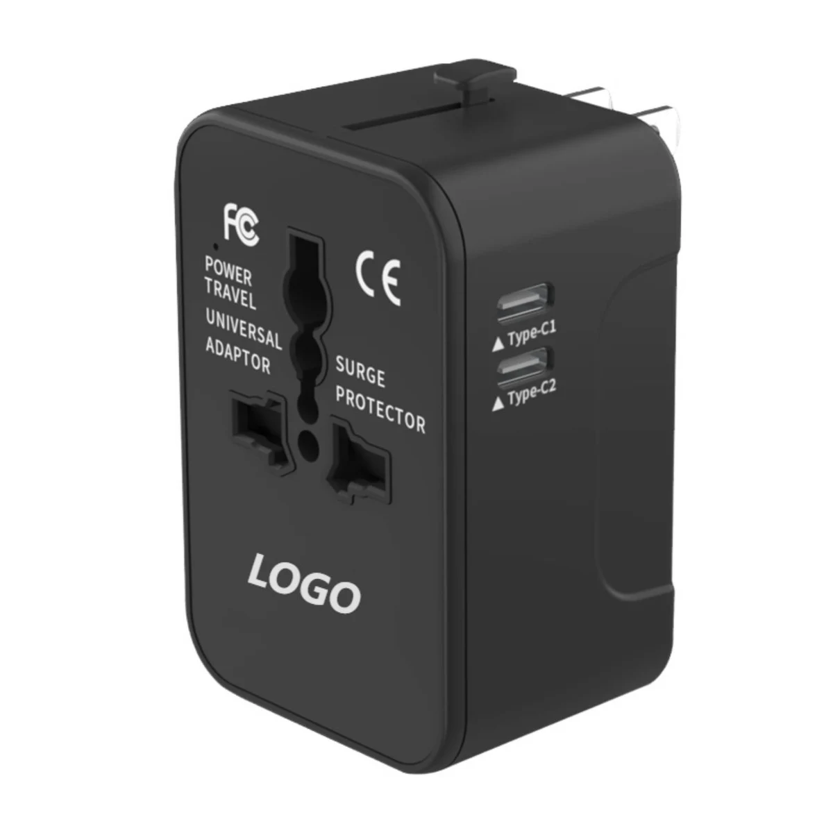 Dual Type C USB A Universal Travel Adapter 1
