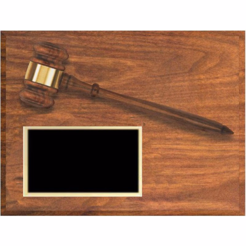 9" x 12" Walnut Finish Plaque with Gavel