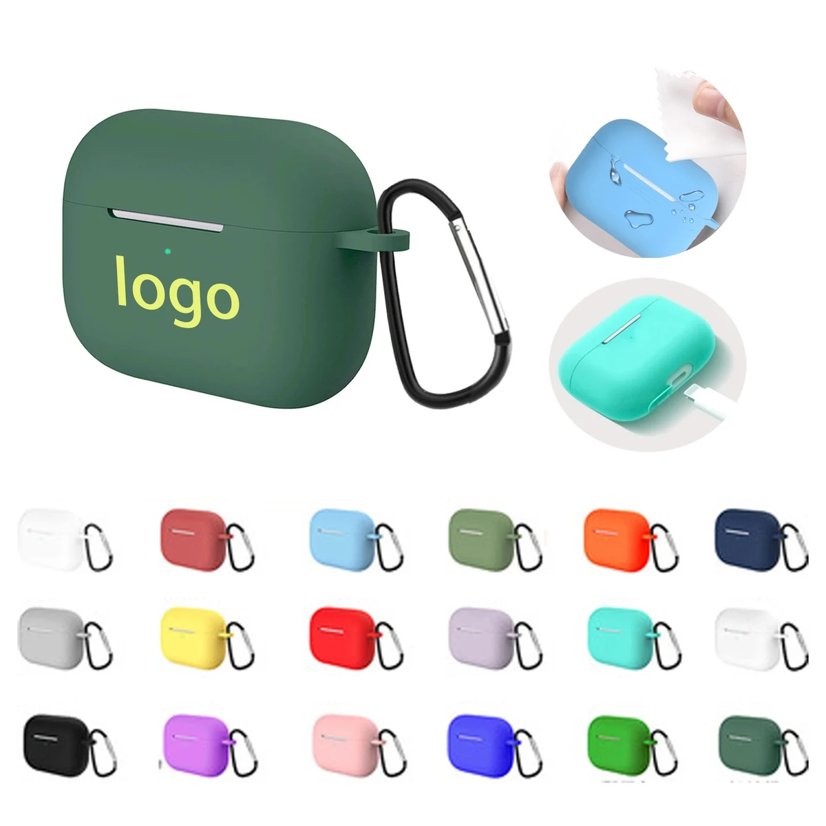 Silicone Earpods Case Cover w/Keychain 1