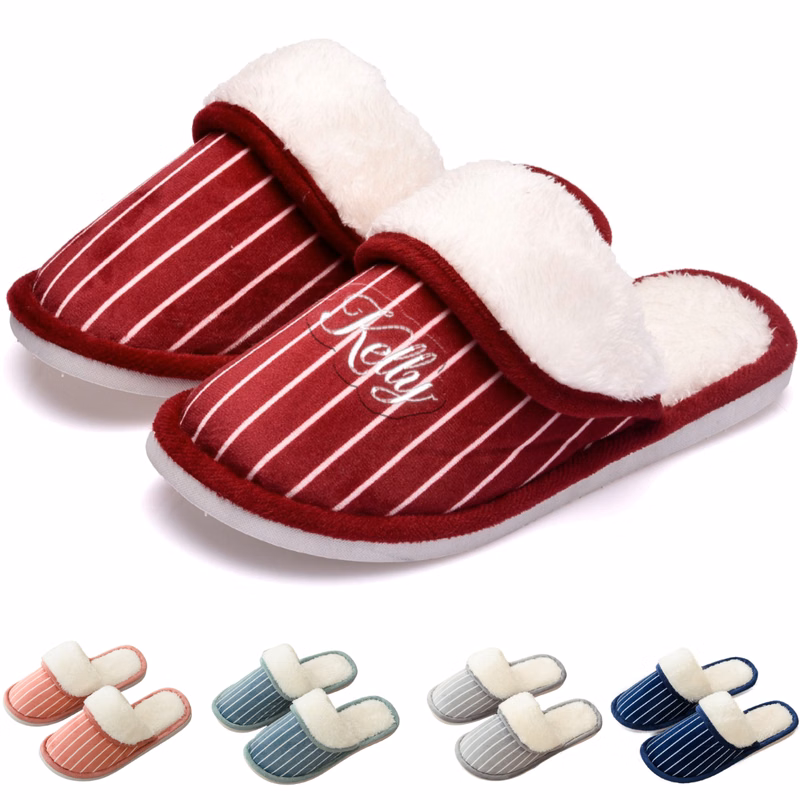 Winter Anti Slip Plush Lined Home Slippers