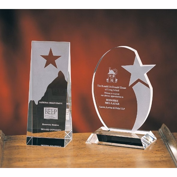 Designer Crystal Star on Wedge Award