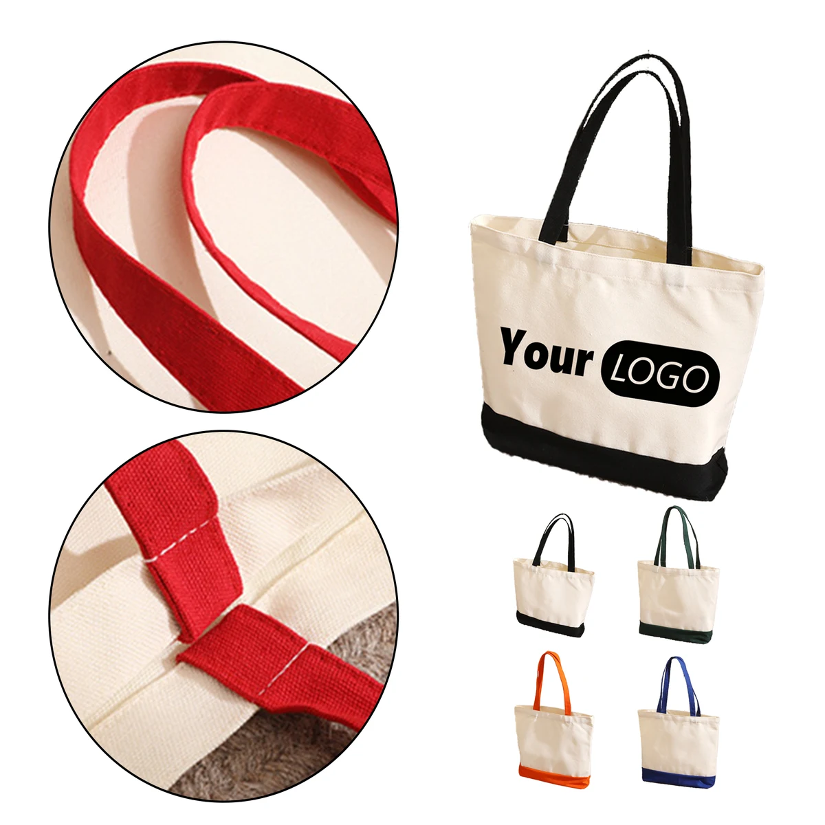 Multi-Scene Canvas Tote Bag, custom tote bag with logo imprint 1
