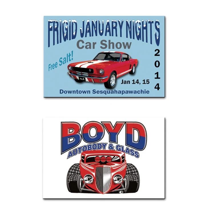 Full color metal dash plaques 3-6 sq" 1