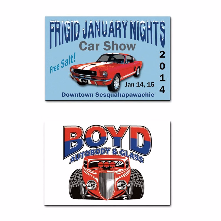 Full color metal dash plaques 3-6 sq"