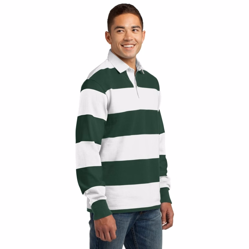 Sport-Tek Classic Long Sleeve Rugby Polo.