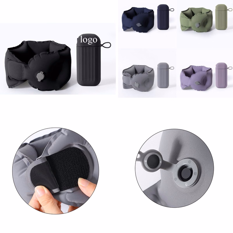 Mini Pocket Inflatable Neck Rest Pillow Gift Set