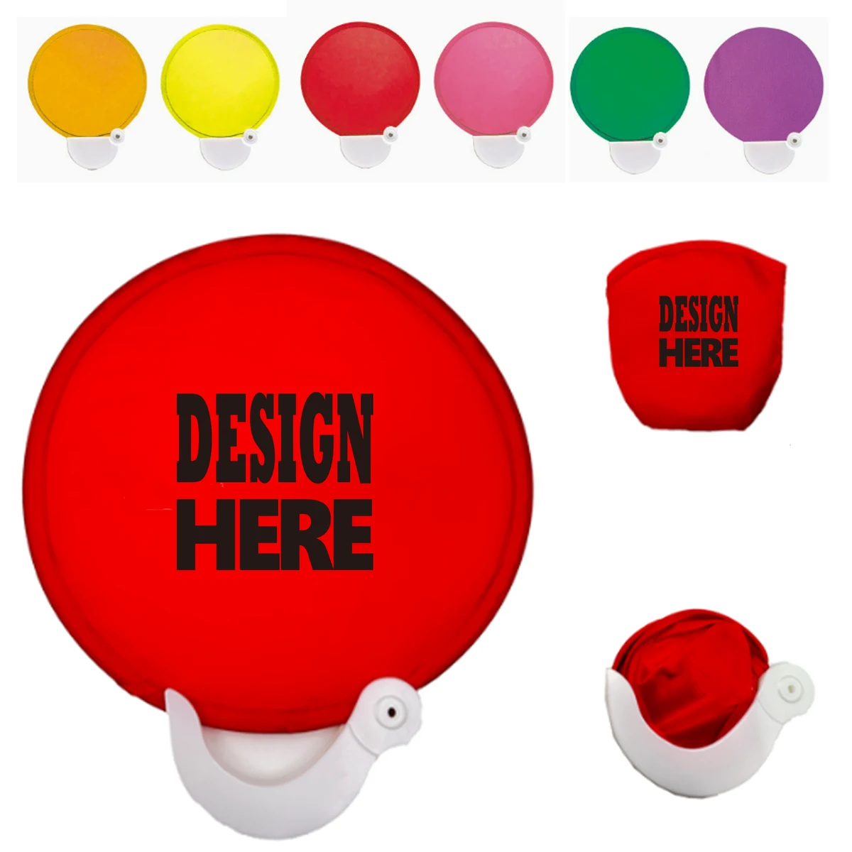 Lightweight Nylon Folding Fan with Carrying Cord and Case 1