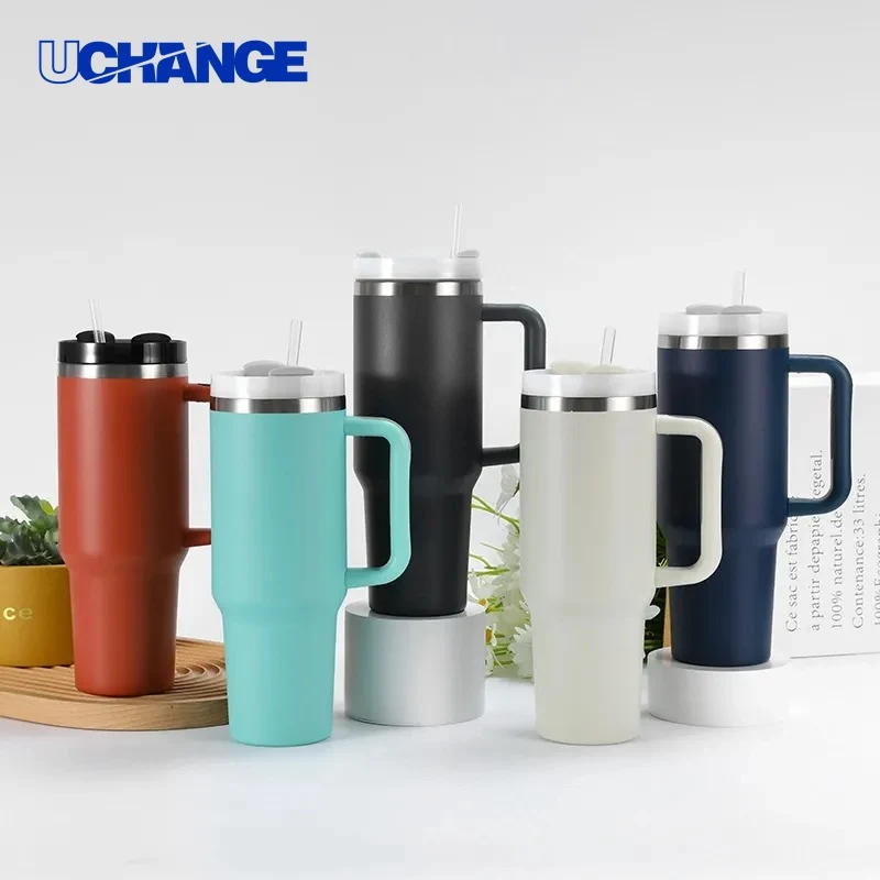 40oz Double Wall Stainless Steel Handle Cup for Travel, Outdoor & Long Days 1