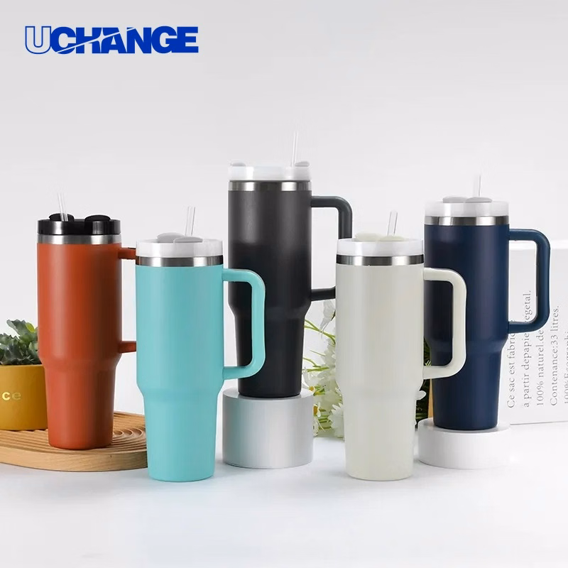40oz Double Wall Stainless Steel Handle Cup for Travel, Outdoor & Long Days