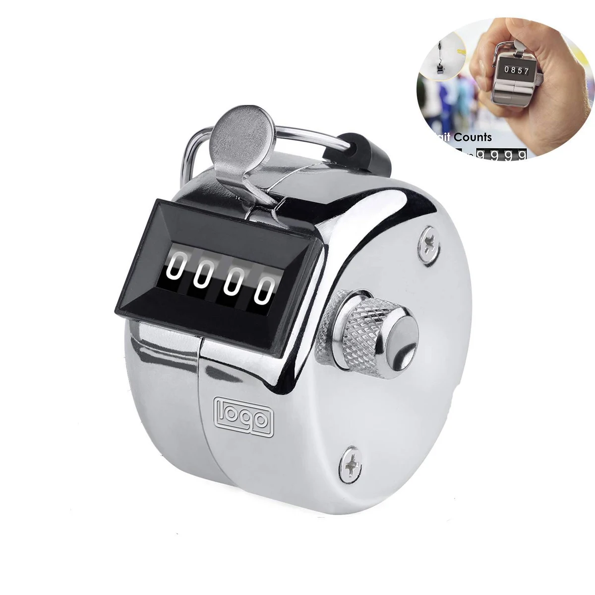 Metal Mechanical 4-Digit Number CountClicker Counter 1
