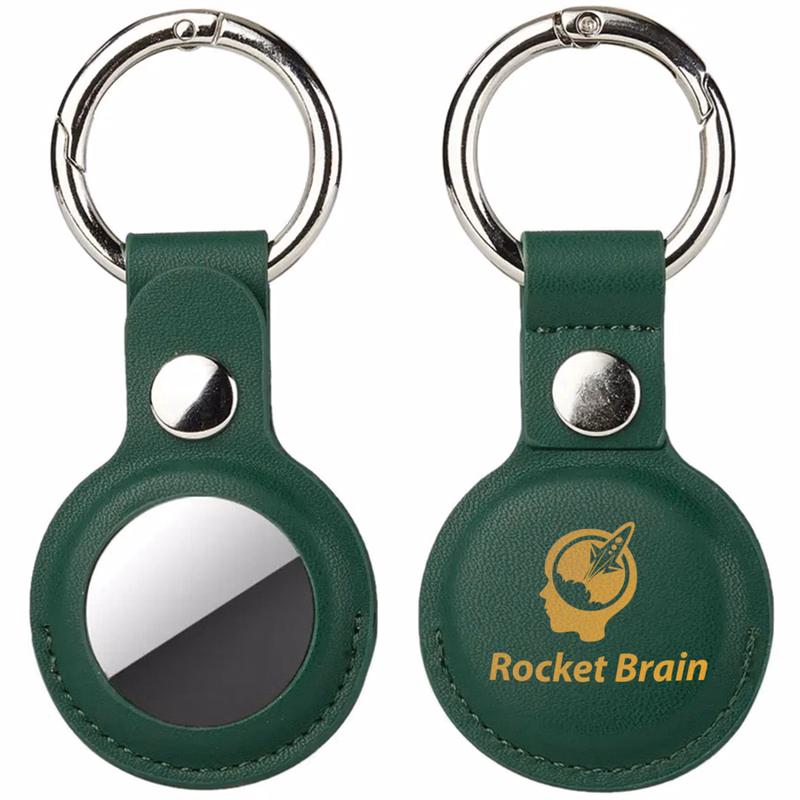 Leather Air-Tag Case with Key Ring