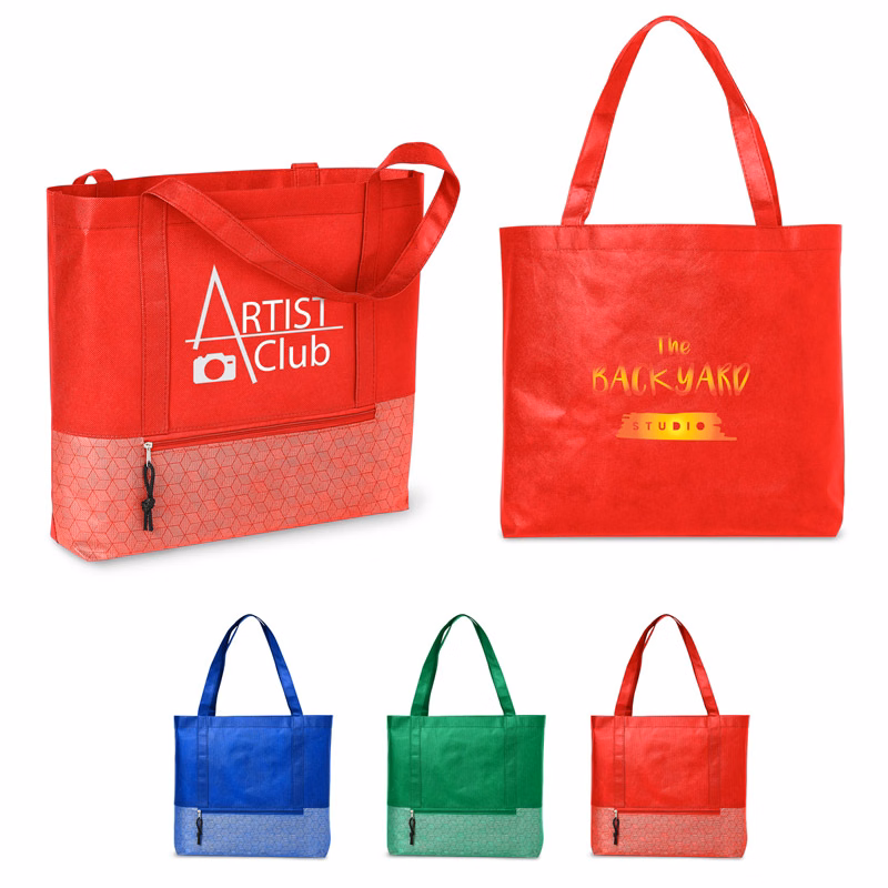 Hexagon Pattern Non-Woven Tote