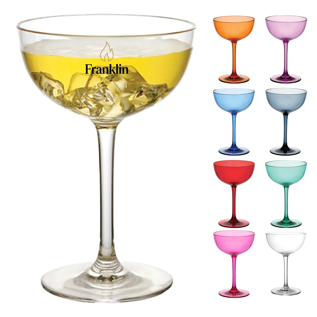 MOQ20 Plastic Champagne Goblets Glass 1