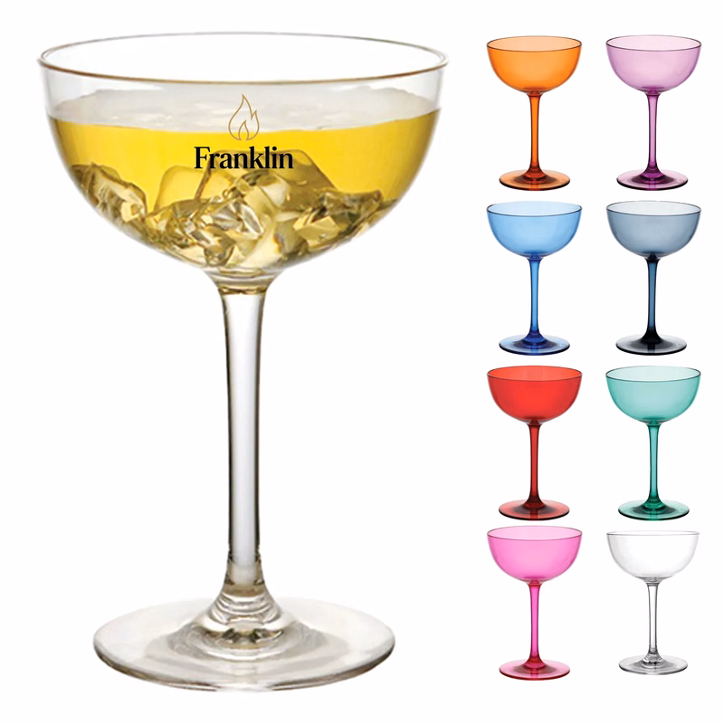 MOQ20 Plastic Champagne Goblets Glass