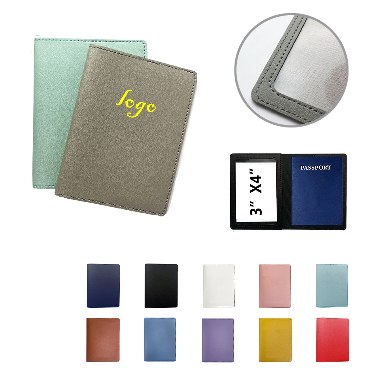 MOQ100 PU Leather Passport Holder 1