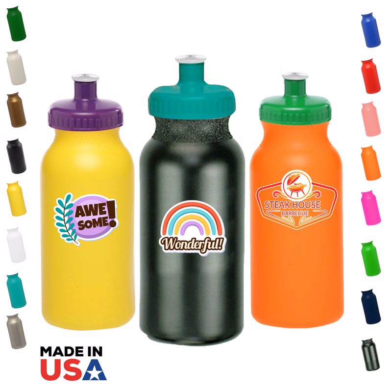Sports Plastic Water Bottle - 20 oz