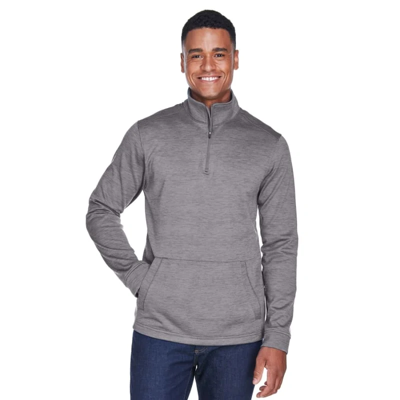 Devon & Jones Men's Newbury Mélange Fleece Quarter-Zip 1