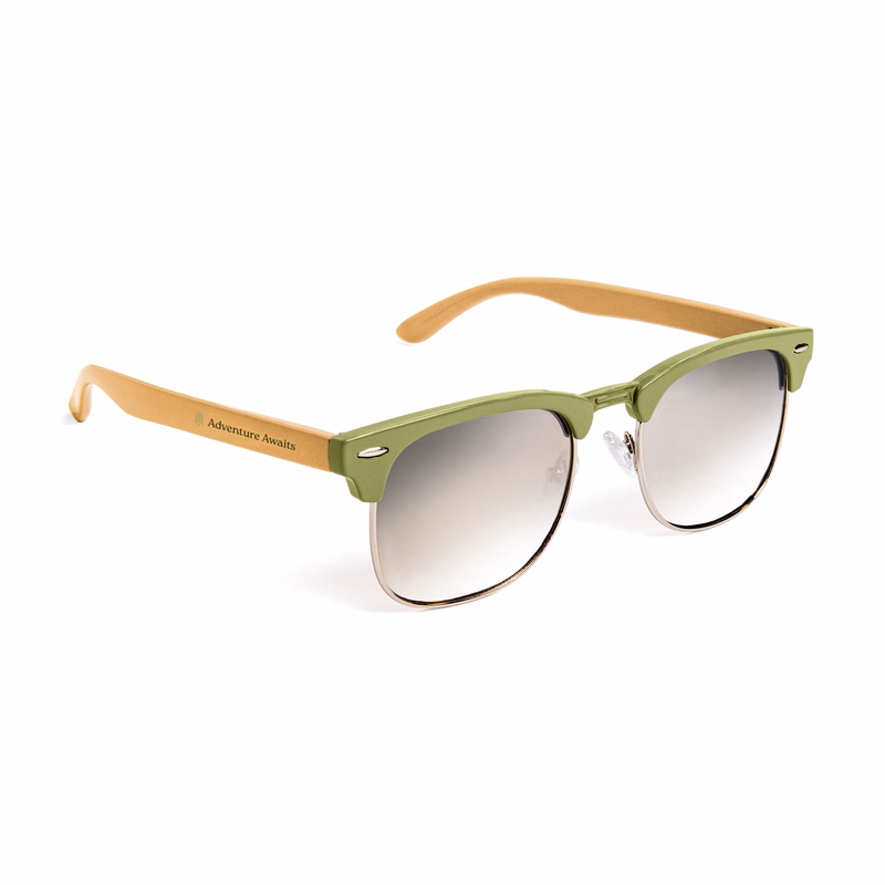 Club Sunglasses Two Tone Frame Metallic Lenses