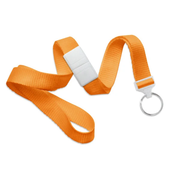 5/8" Blank Breakaway Lanyard w/Split Ring (Orange) 1