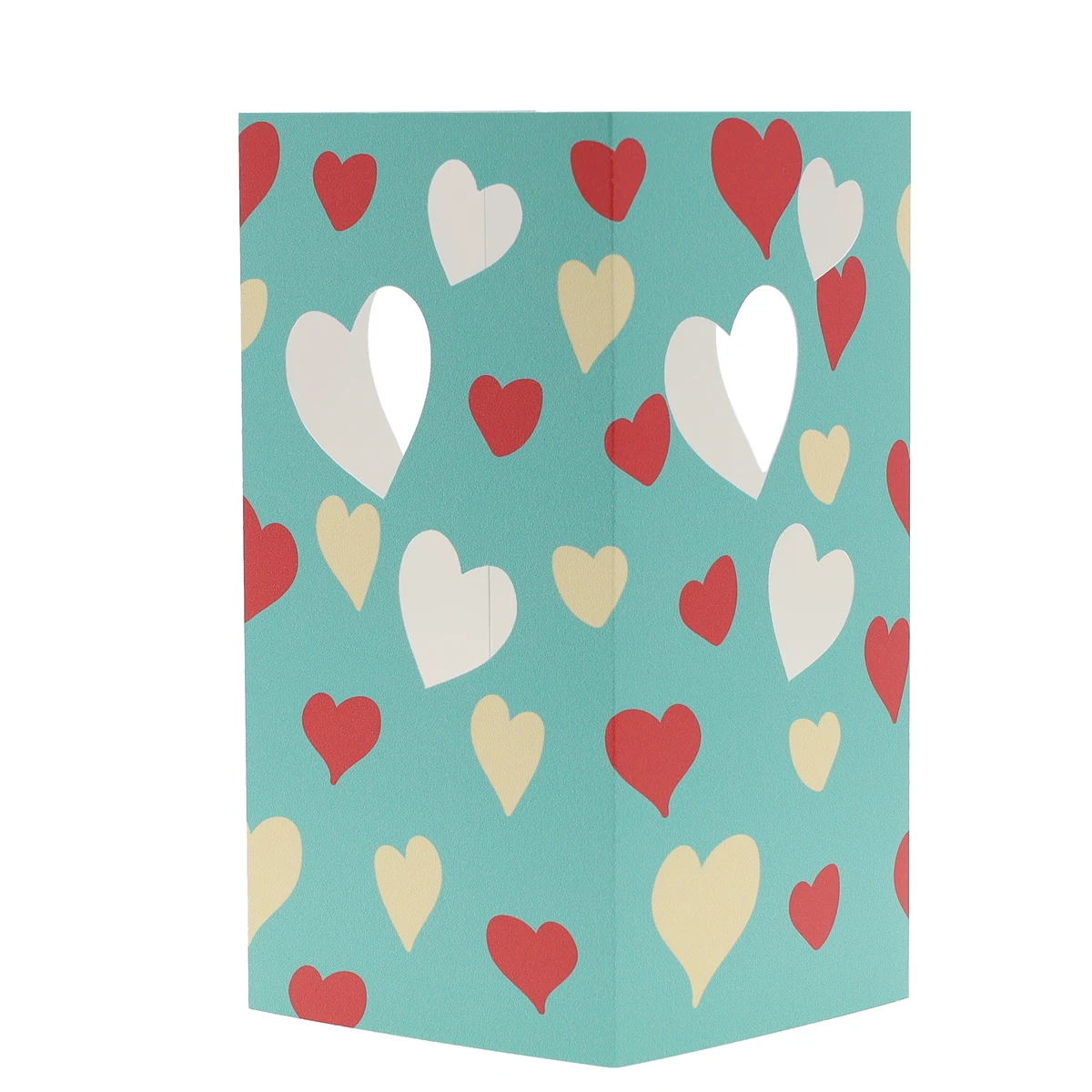 Table Luminary Card Stock 12 pt 4 Sided 4.250" x 4.250" x 8.000" Heart White Digital Print 1