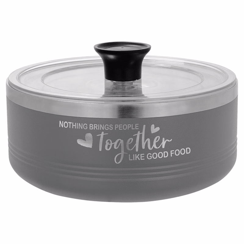 Polar Camel Gray 1 1/4 Quart Serving Bowl with Lid