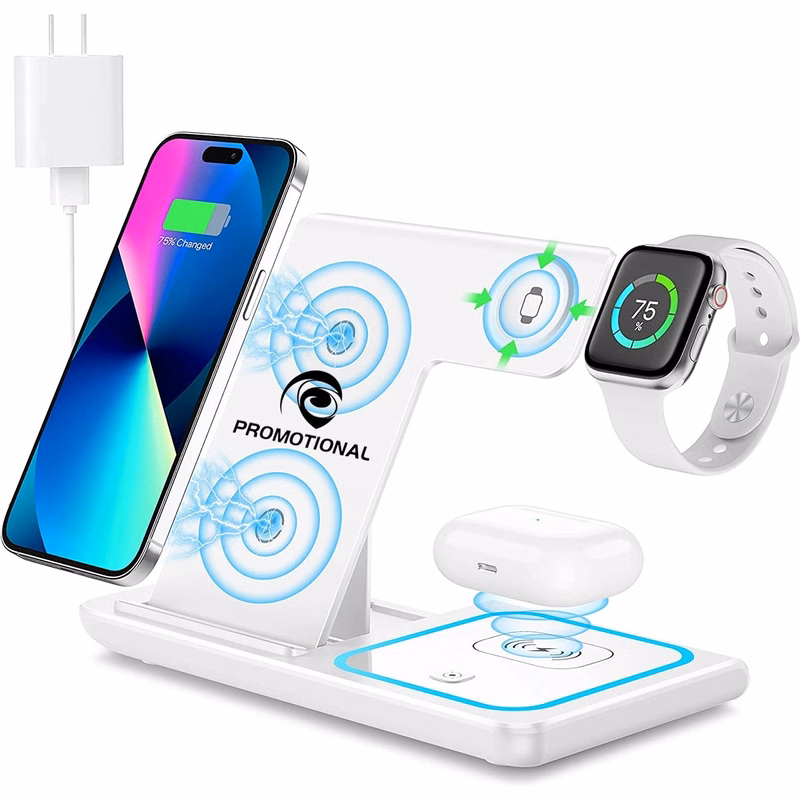 3 in 1 Custom Fast Wireless Charger Stand Charging Station