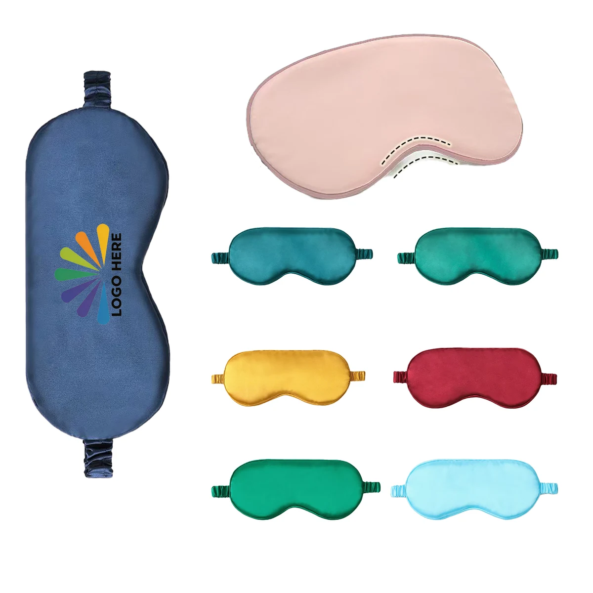 Faux Silk Blackout Sleep Mask Travel Custom Logo 1